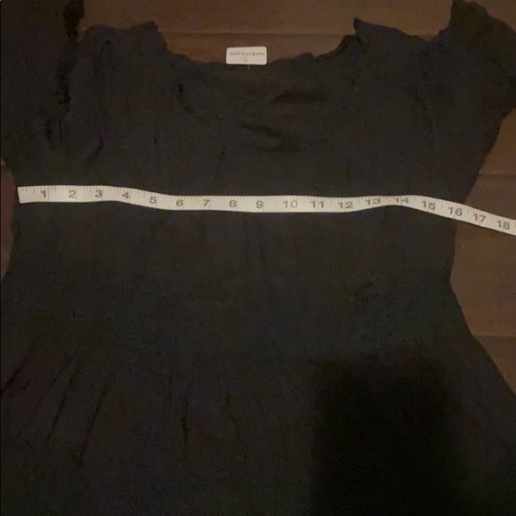 Black lace tiered peasant boho ruffle top medium - Picture 5 of 8